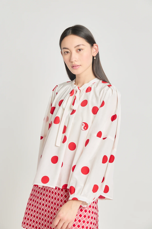 Twenty-Seven Names Memory Blouse - Red Polka Dot