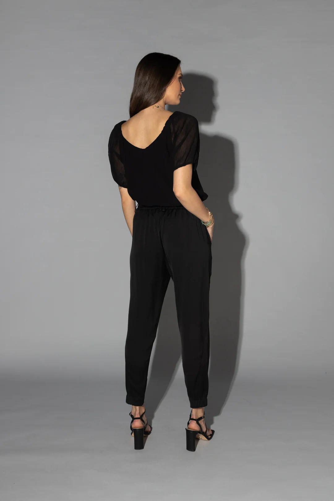 Drama The Label Lorna Top - Black Crinkle
