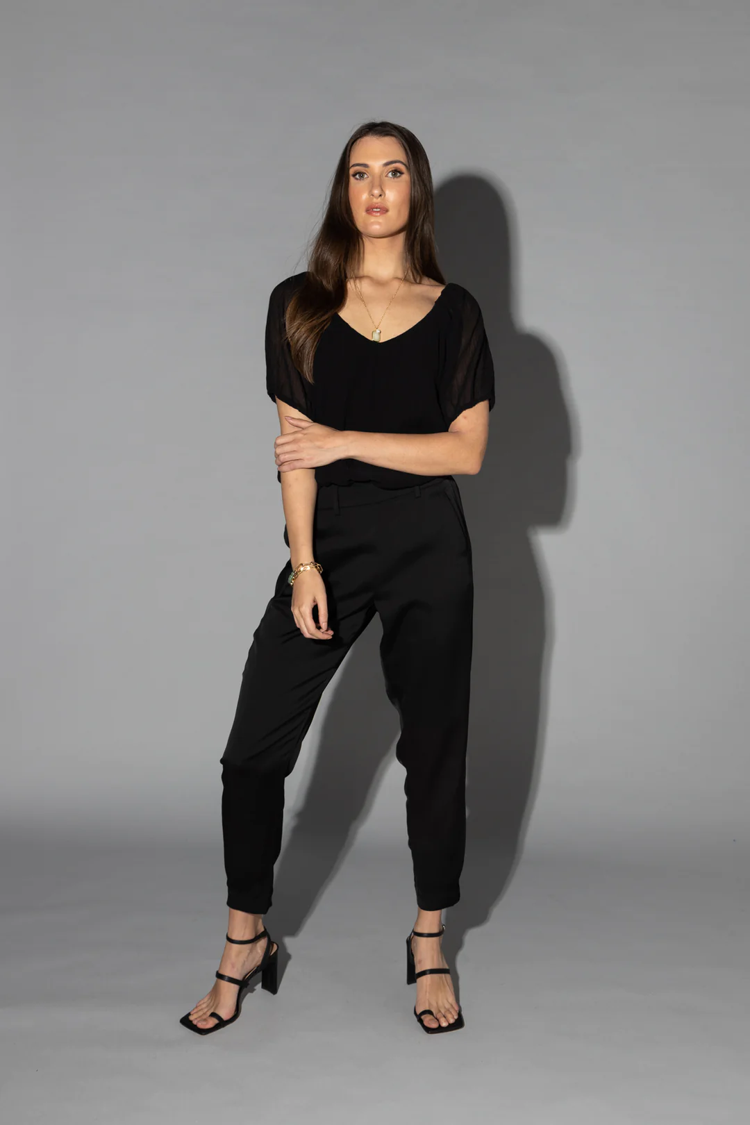 Drama The Label Lorna Top - Black Crinkle