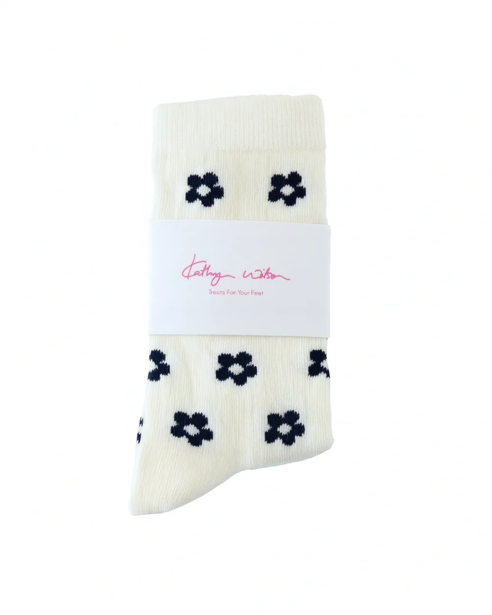Kathryn Wilson Petal Socks - Cream/Ink