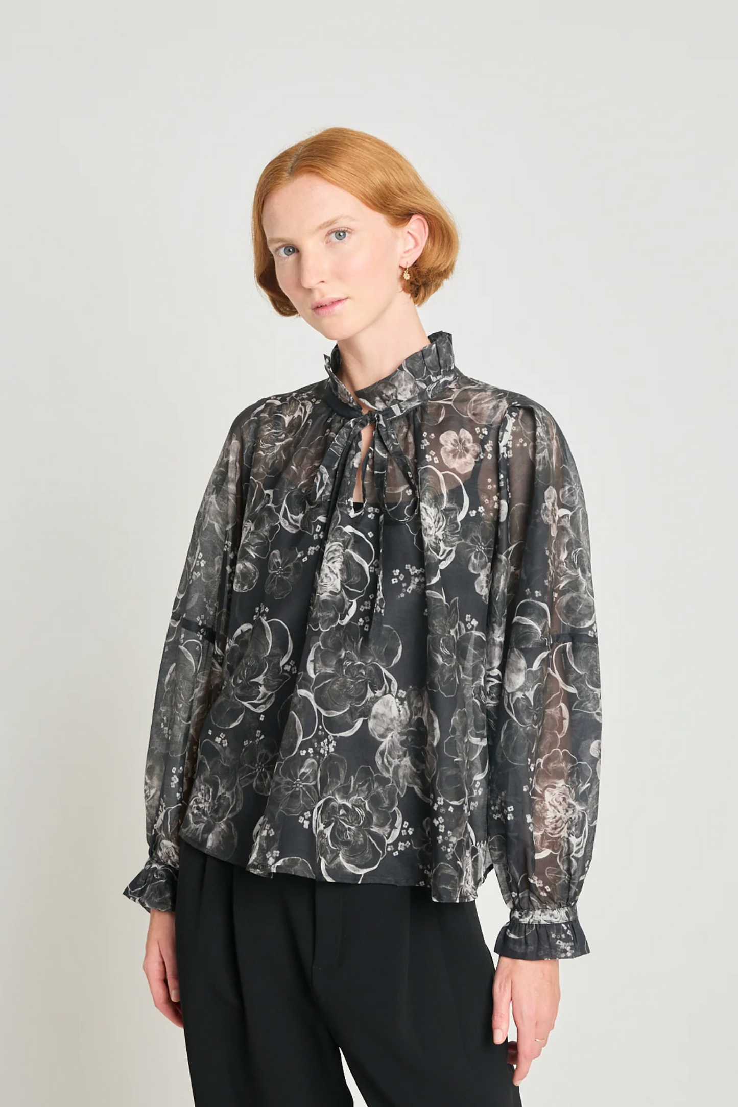 Twenty-Seven Names Just Like Heaven Blouse - Black Peony