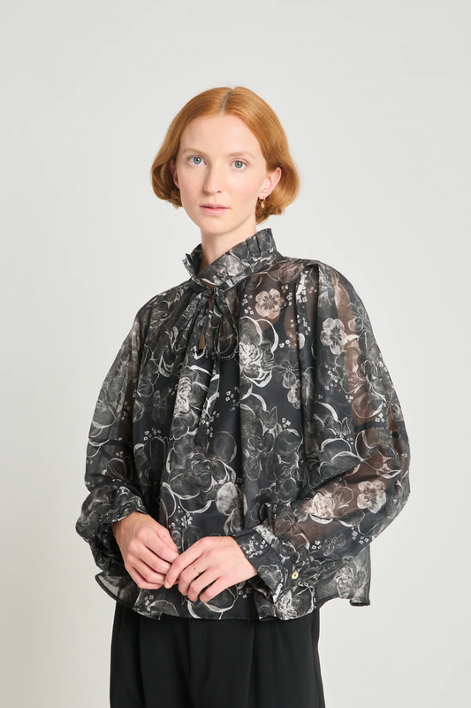 Twenty-Seven Names Just Like Heaven Blouse - Black Peony