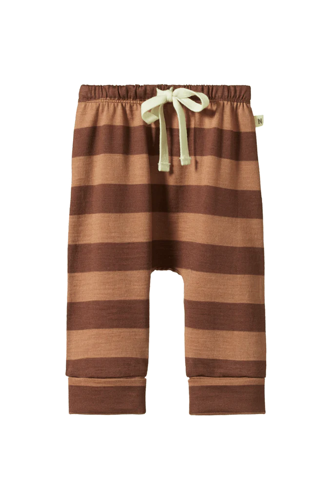 Nature Baby Merino Drawstring Pants - Bear Bold Stripe