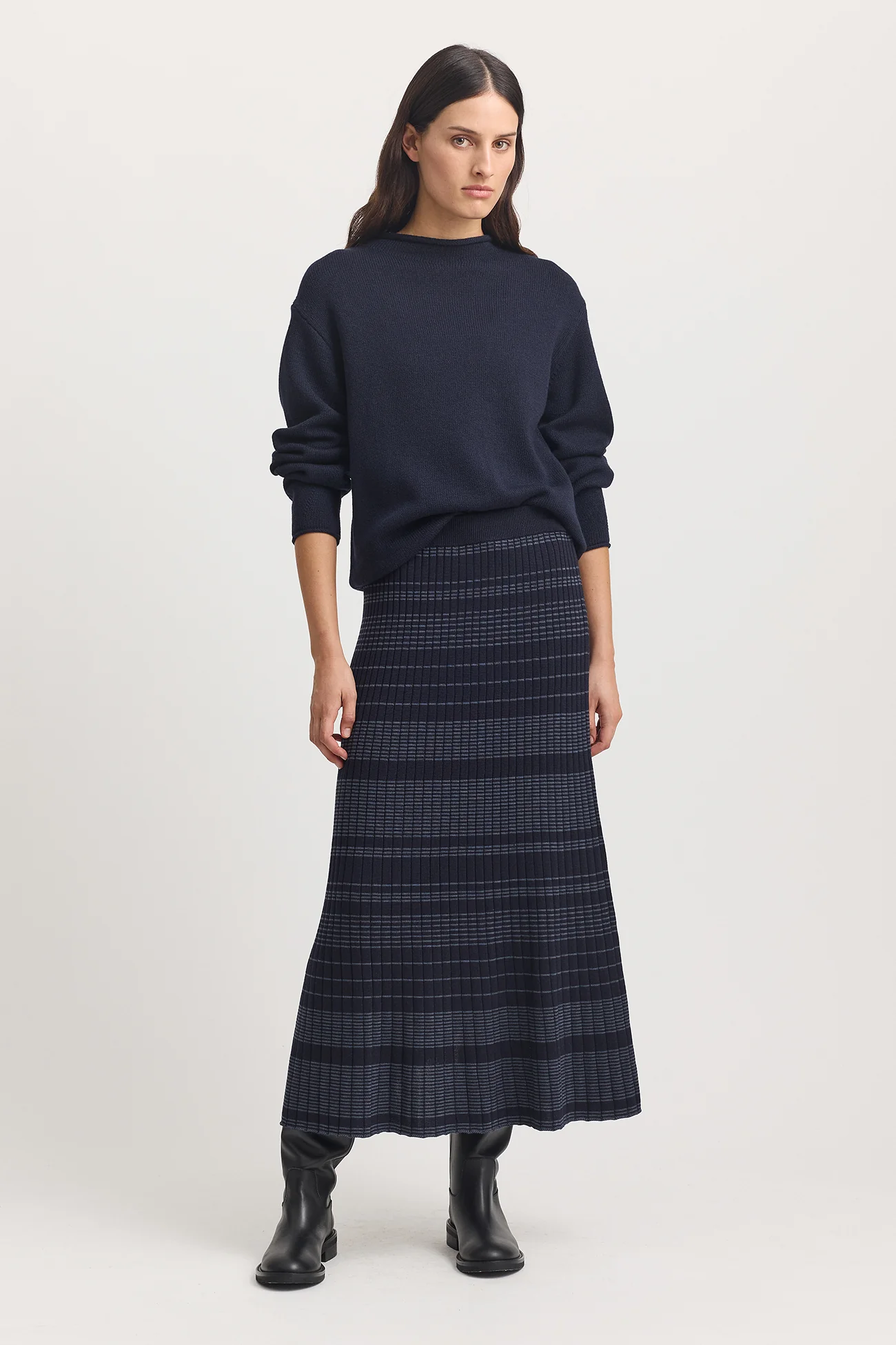Toorallie Relaxed Mock Neck - French Navy