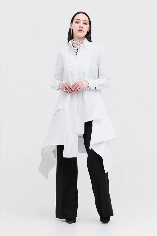 Taylor Section Shirt - White Poplin
