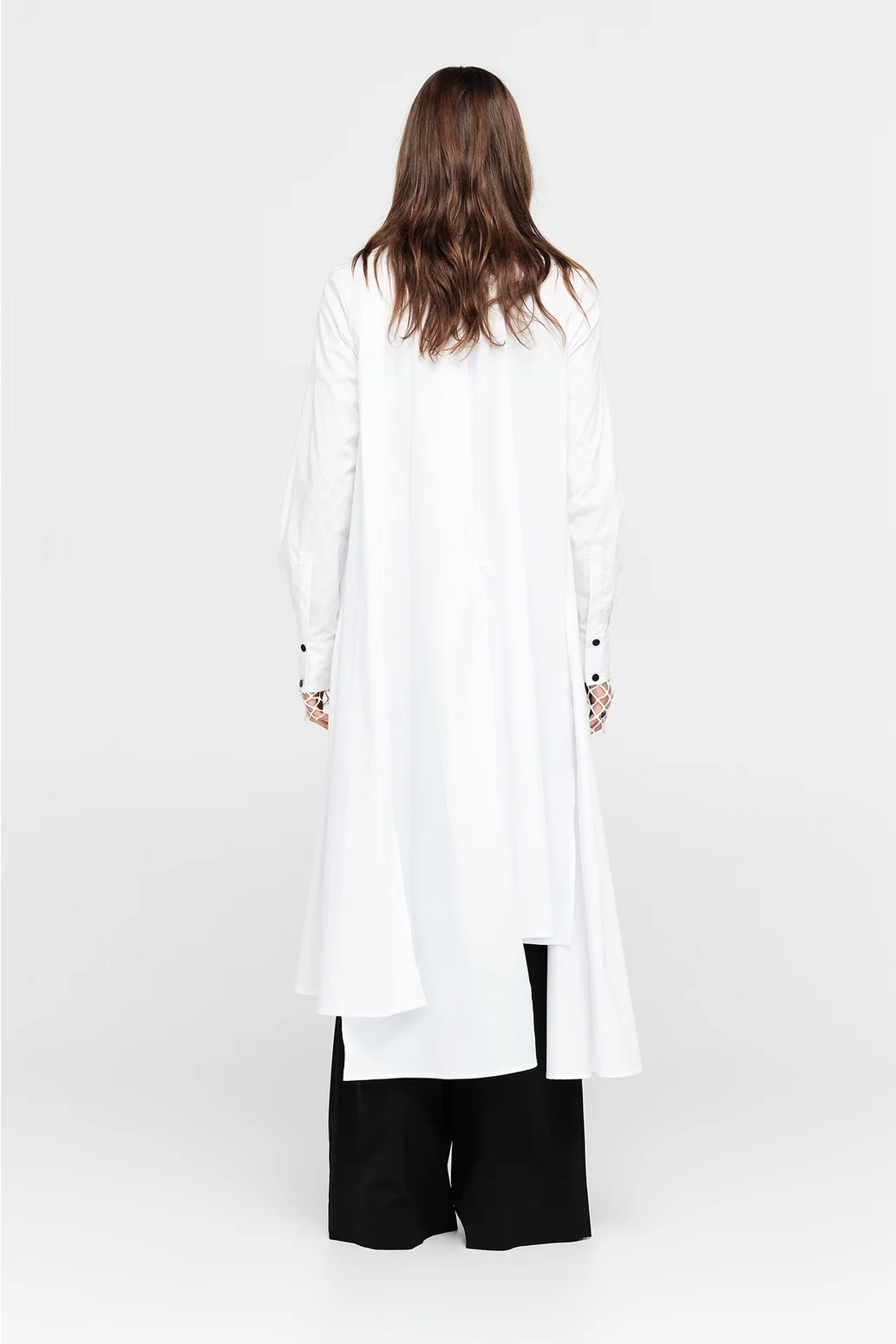Taylor Columned Shirt - White Poplin