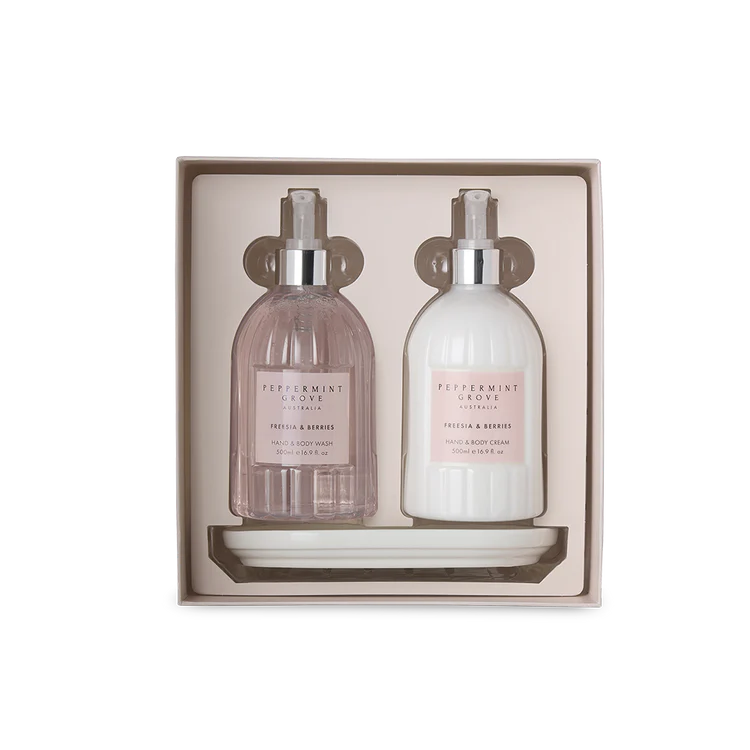 Peppermint Grove Hand & Body Wash & Cream 500ml Set - Freesia & Berries