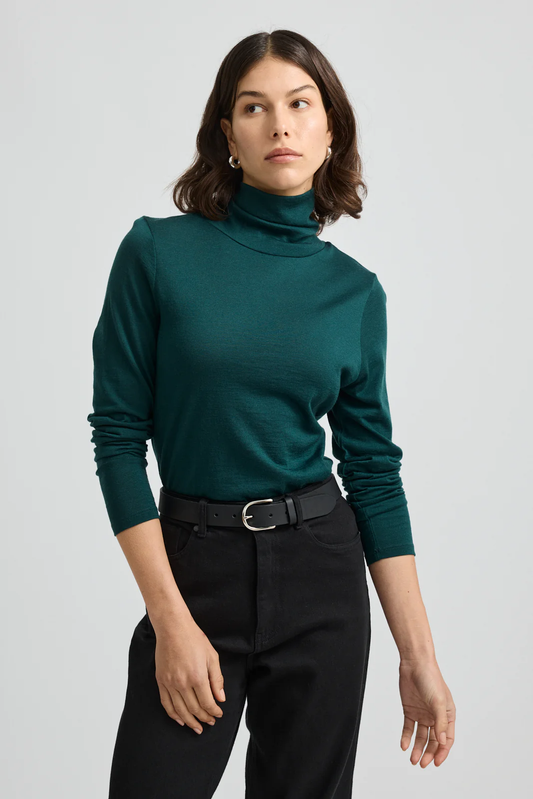 Toorallie Turtle Neck Merino Tee - Cedar