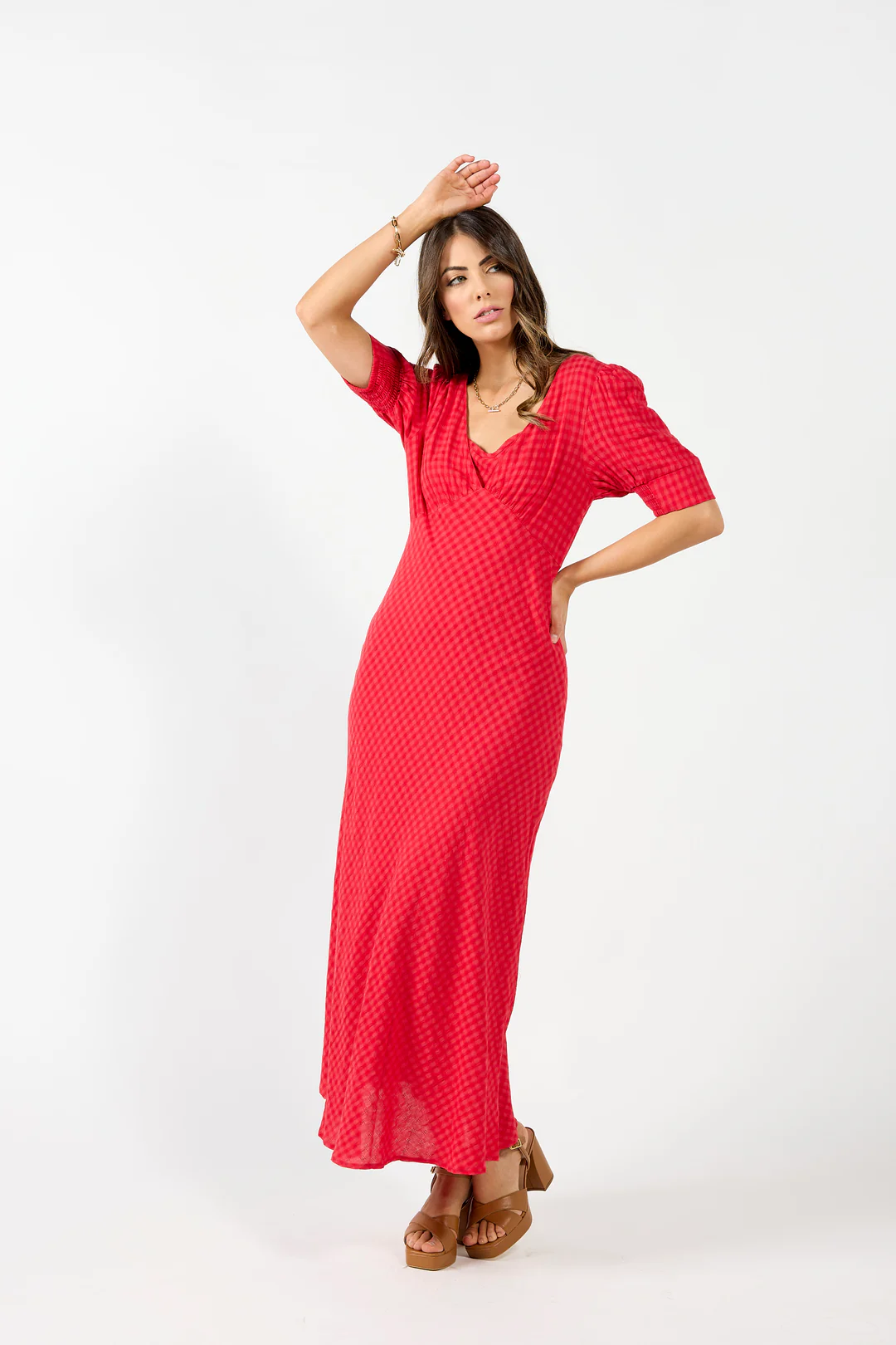 Drama The Label Reflect Dress - Red Checker