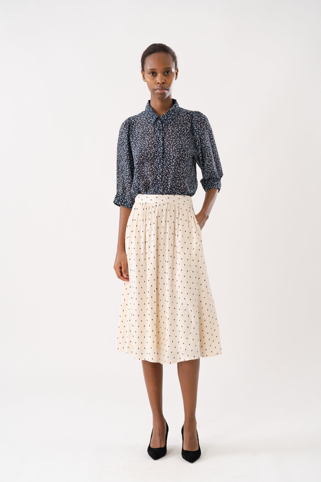 Lollys Laundry Ella Skirt - Creme Spot