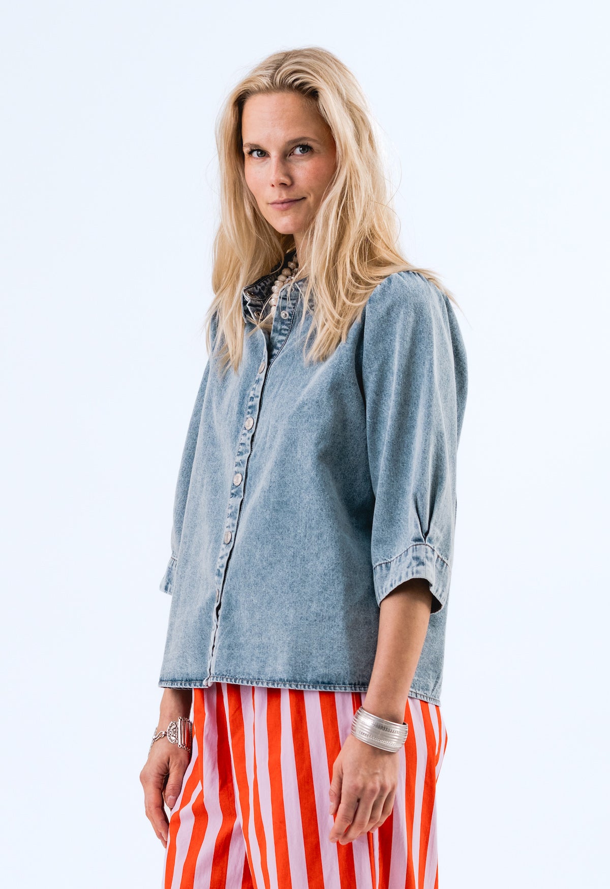 Lollys Laundry BonoLL Shirt SS - Washed Denim