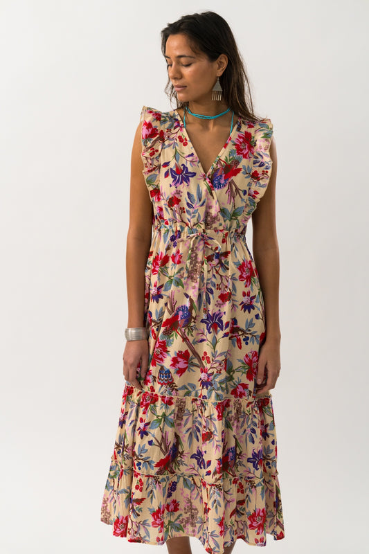 Lollys Laundry Samo Midi Dress - Flower Print