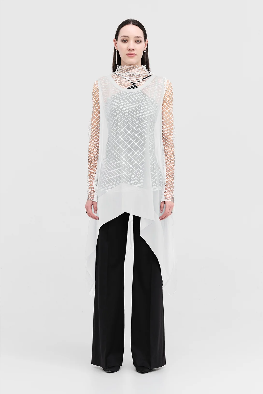 Taylor Mesh Contend Tunic - Ivory