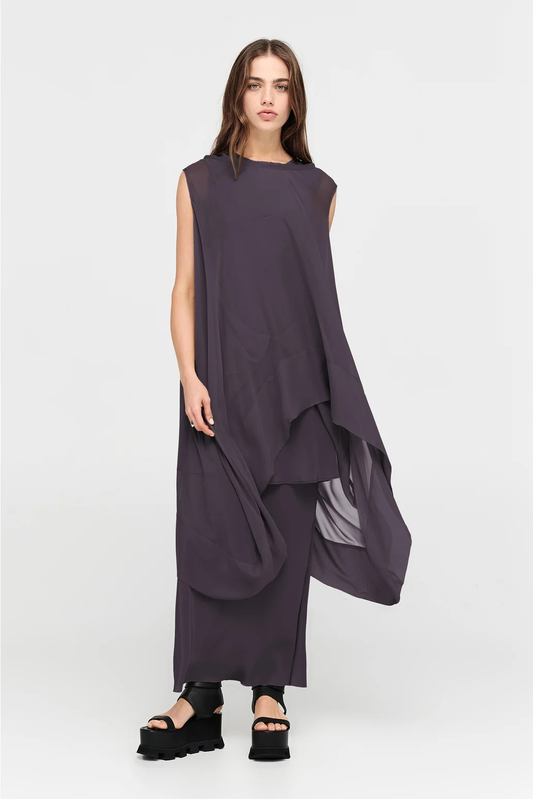 Taylor Banded Oblique Tunic - Moonscape