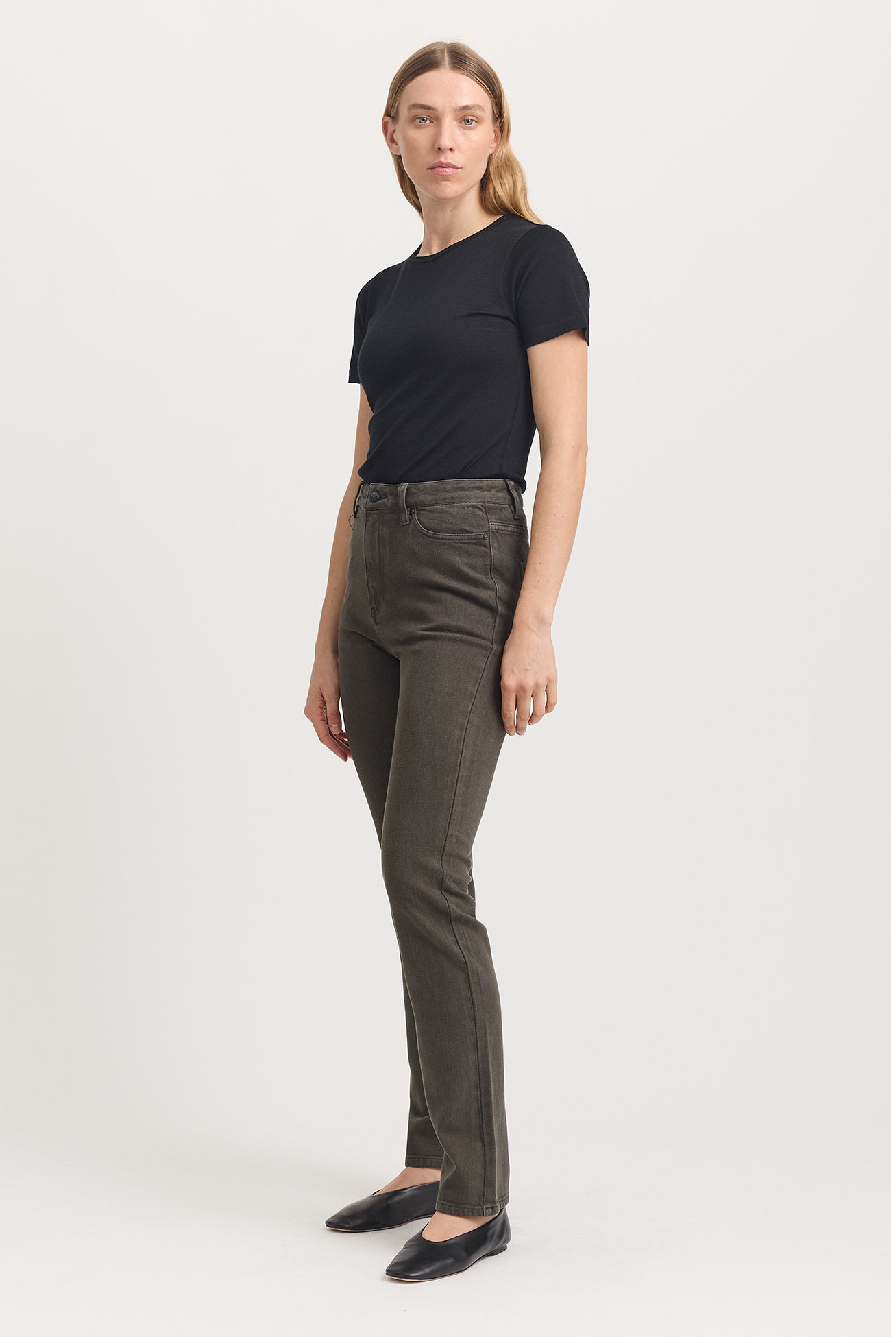 Toorallie High Rise Straight Leg Jean - Bayleaf
