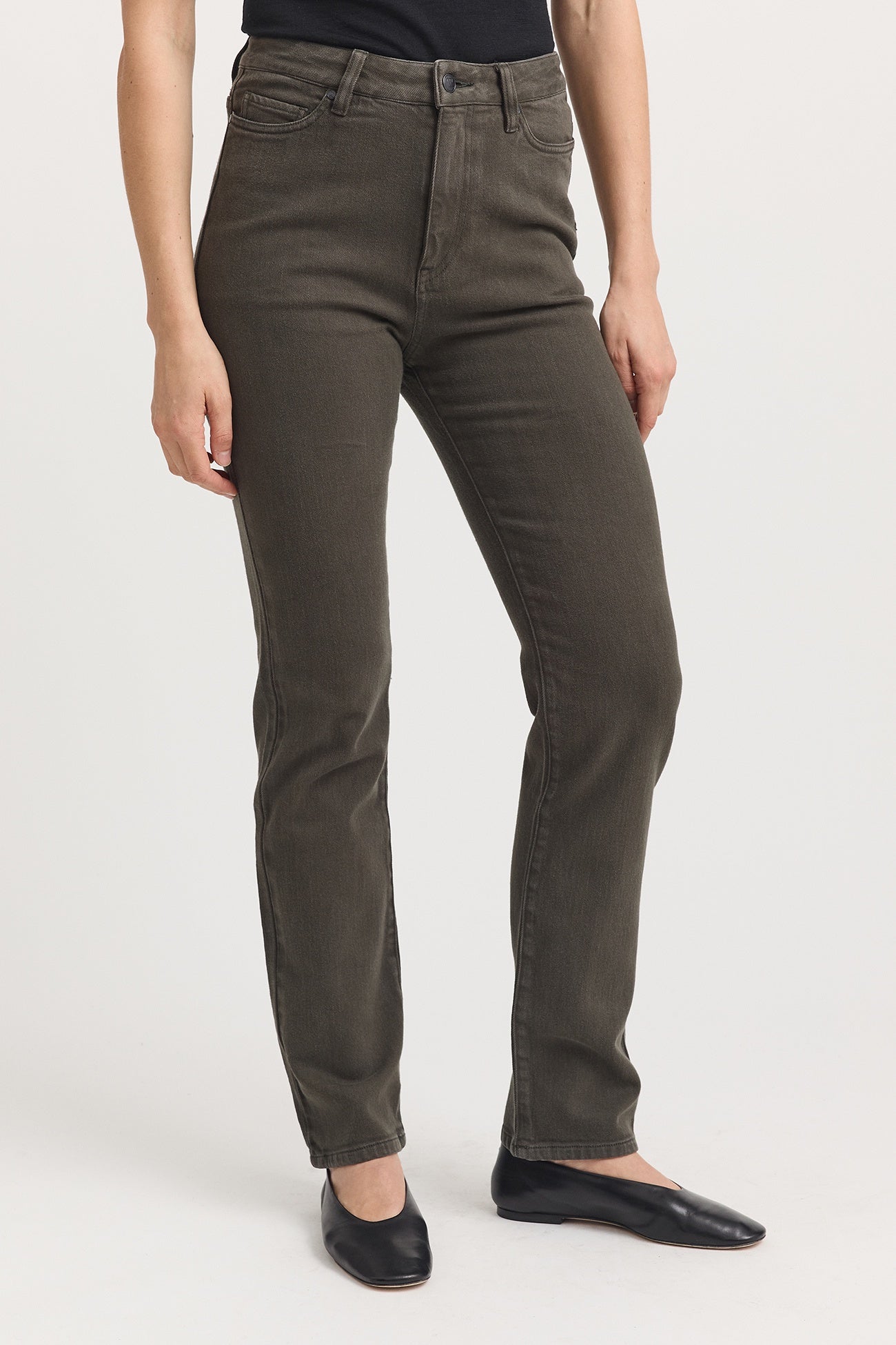 Toorallie High Rise Straight Leg Jean - Bayleaf