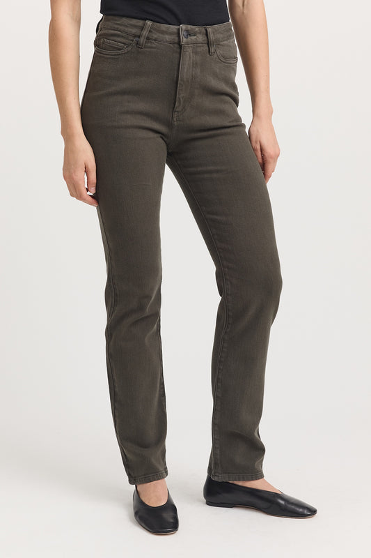 Toorallie High Rise Straight Leg Jean - Bayleaf