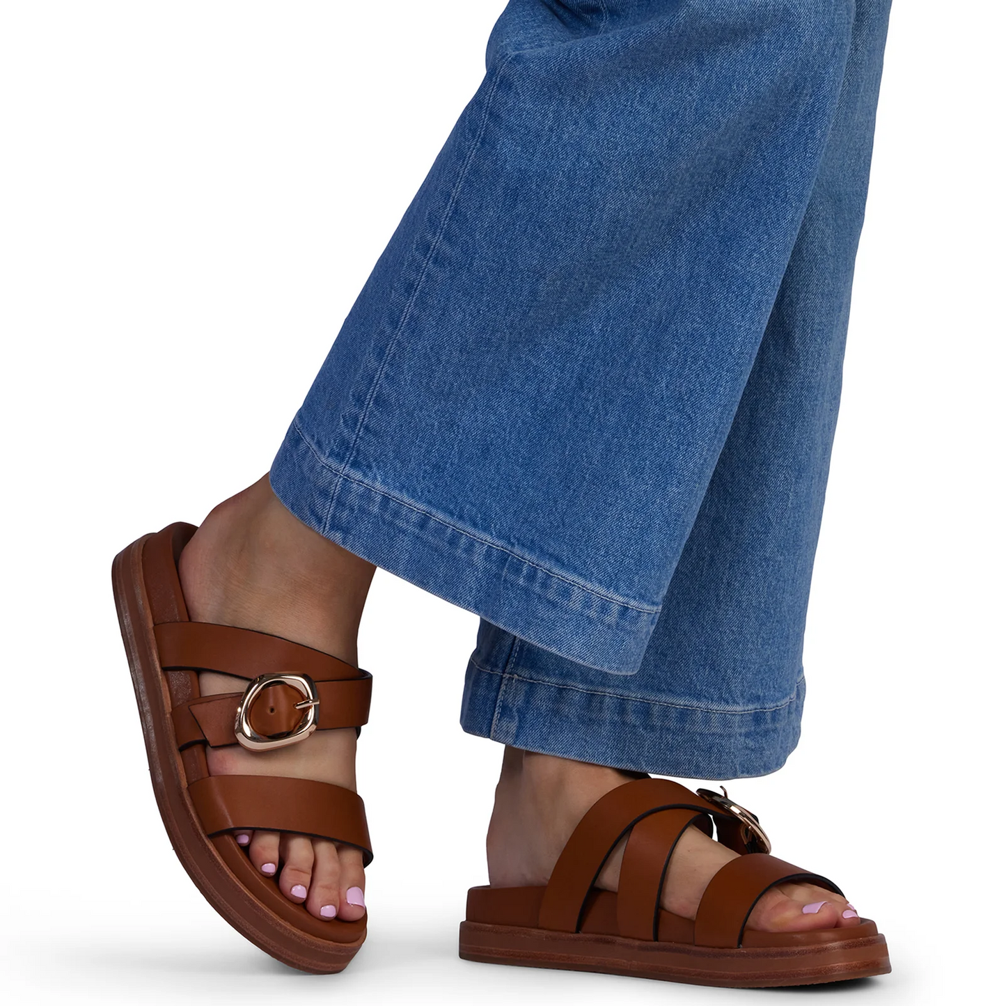 Kathryn Wilson Roda Slide - Tan Calf