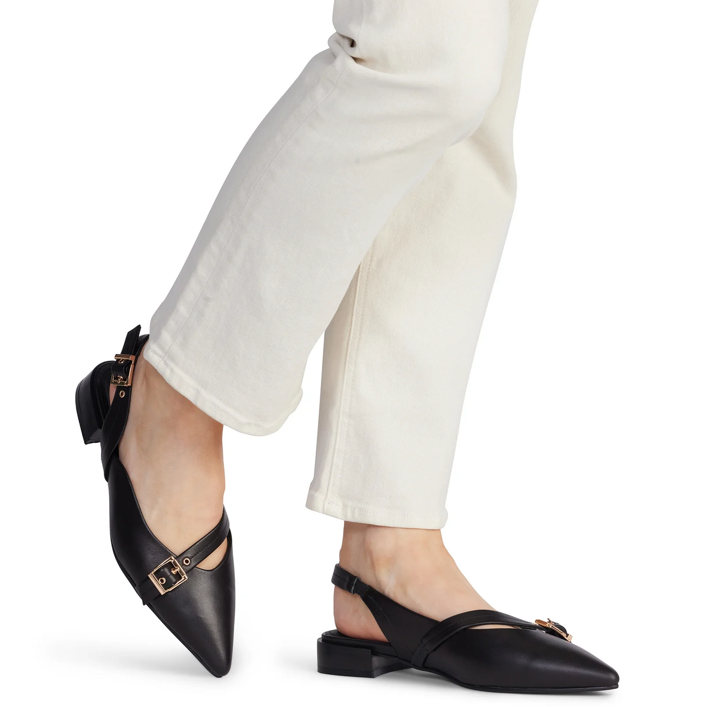 Kathryn Wilson Chelsea Slingback - Black Calf