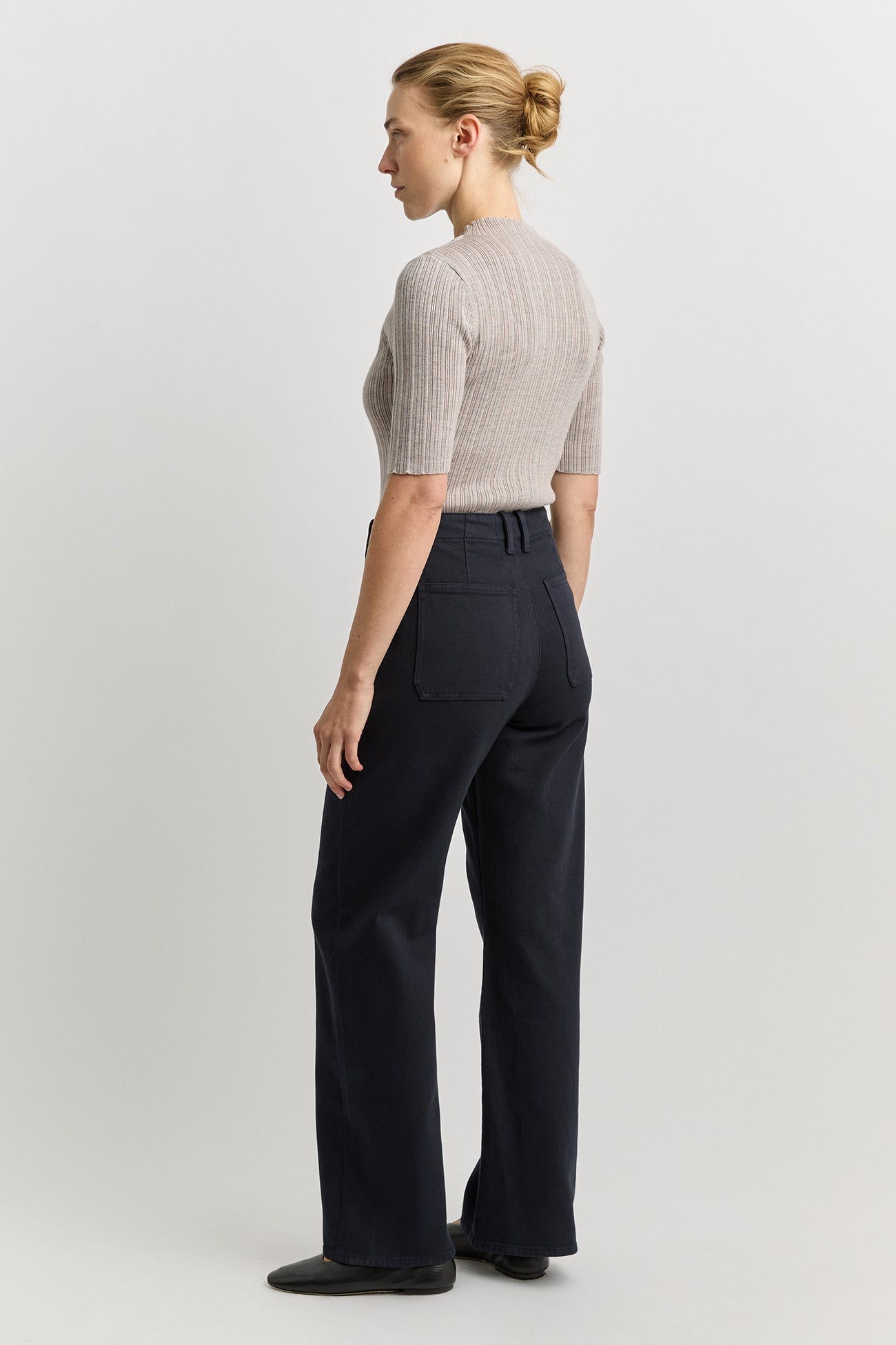 Toorallie Wide Leg Merino Denim Jean - Navy