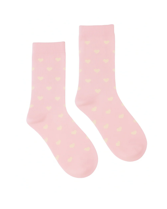 Kathryn Wilson Heart Socks - Pink/Cream