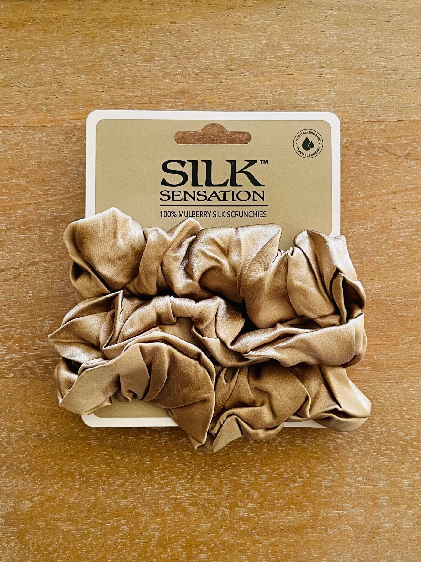 Silk Sensation Silk Scrunchie - Large Taupe