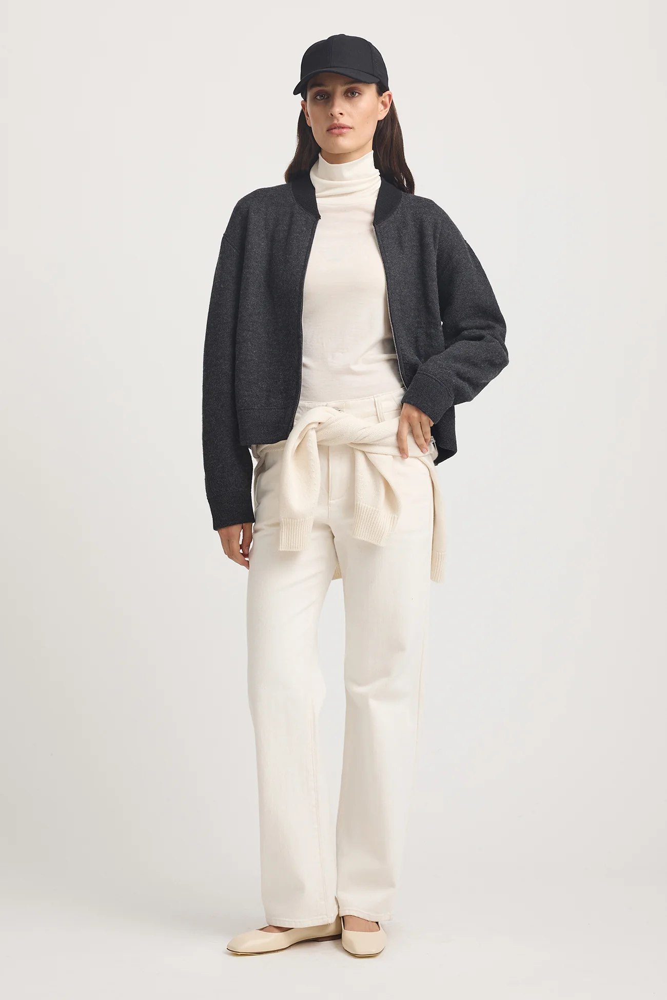 Toorallie Wool Bomber - Charcoal