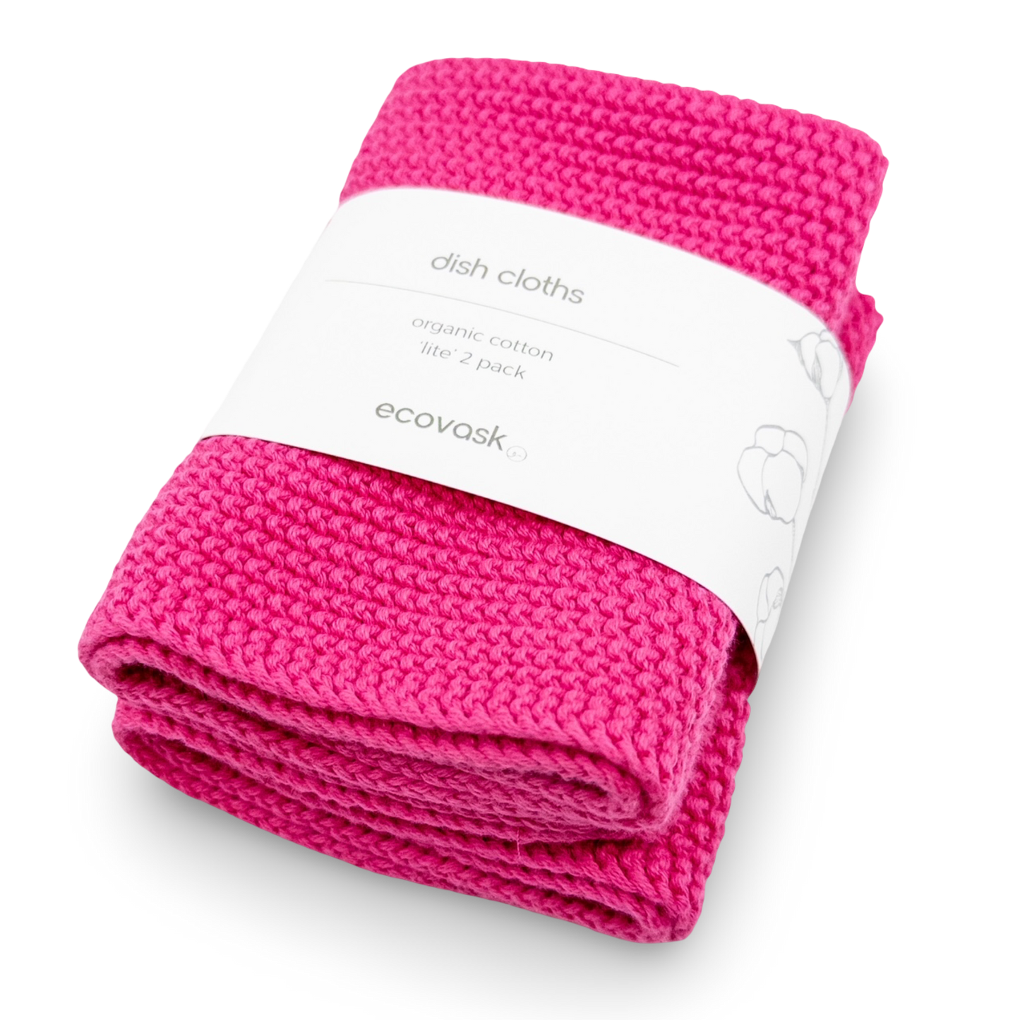 Ecovask Dishcloth Lite 2pk - Raspberry
