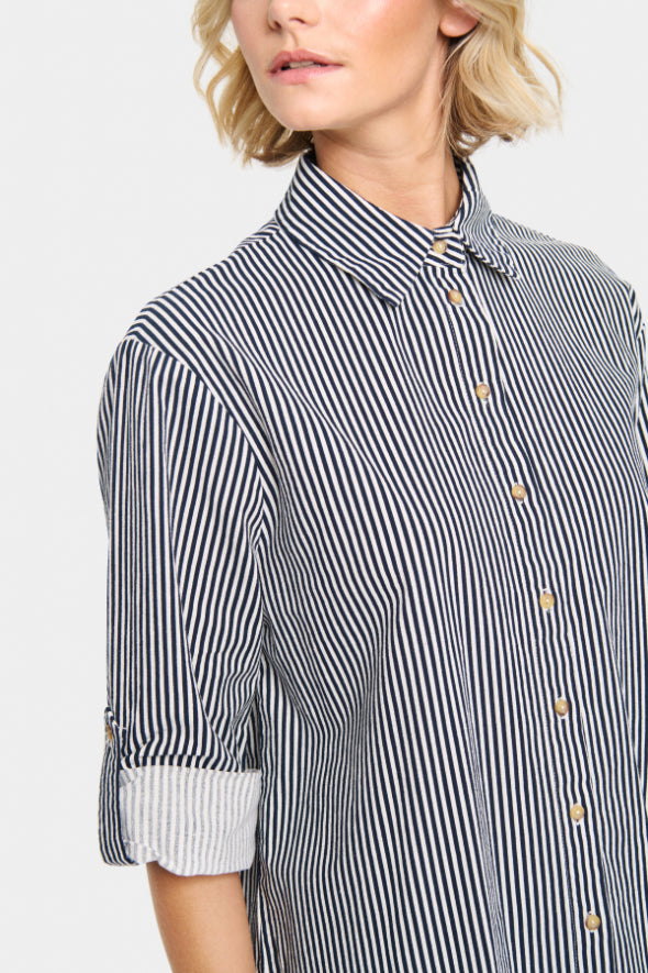 Saint Tropez Zalinda SZ Stripe Shirt - Icy Nightsky Stripe