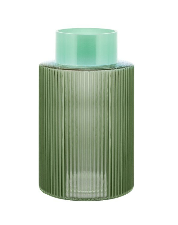 Remember Glass Vase Groove - Green