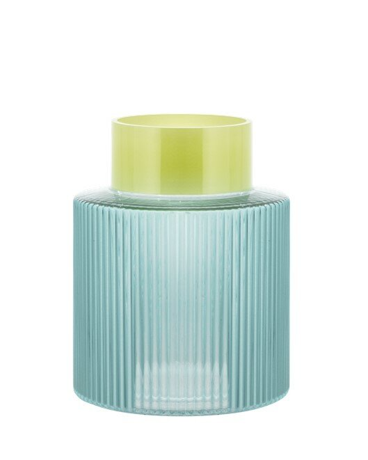 Remember Glass Vase Groove - Blue