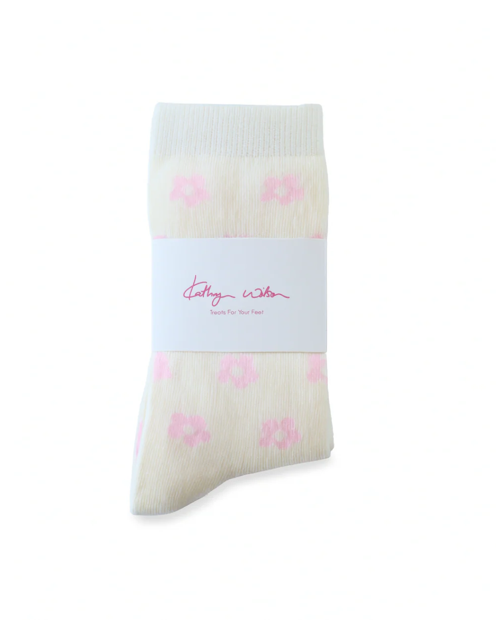 Kathryn Wilson Petal Socks - Cream/Pink
