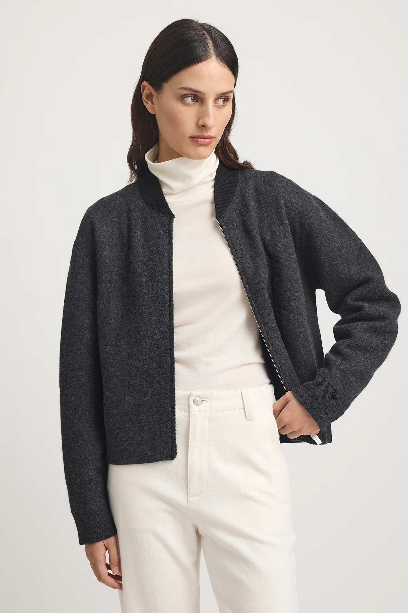 Toorallie Wool Bomber - Charcoal