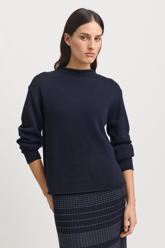 Toorallie Relaxed Mock Neck - French Navy