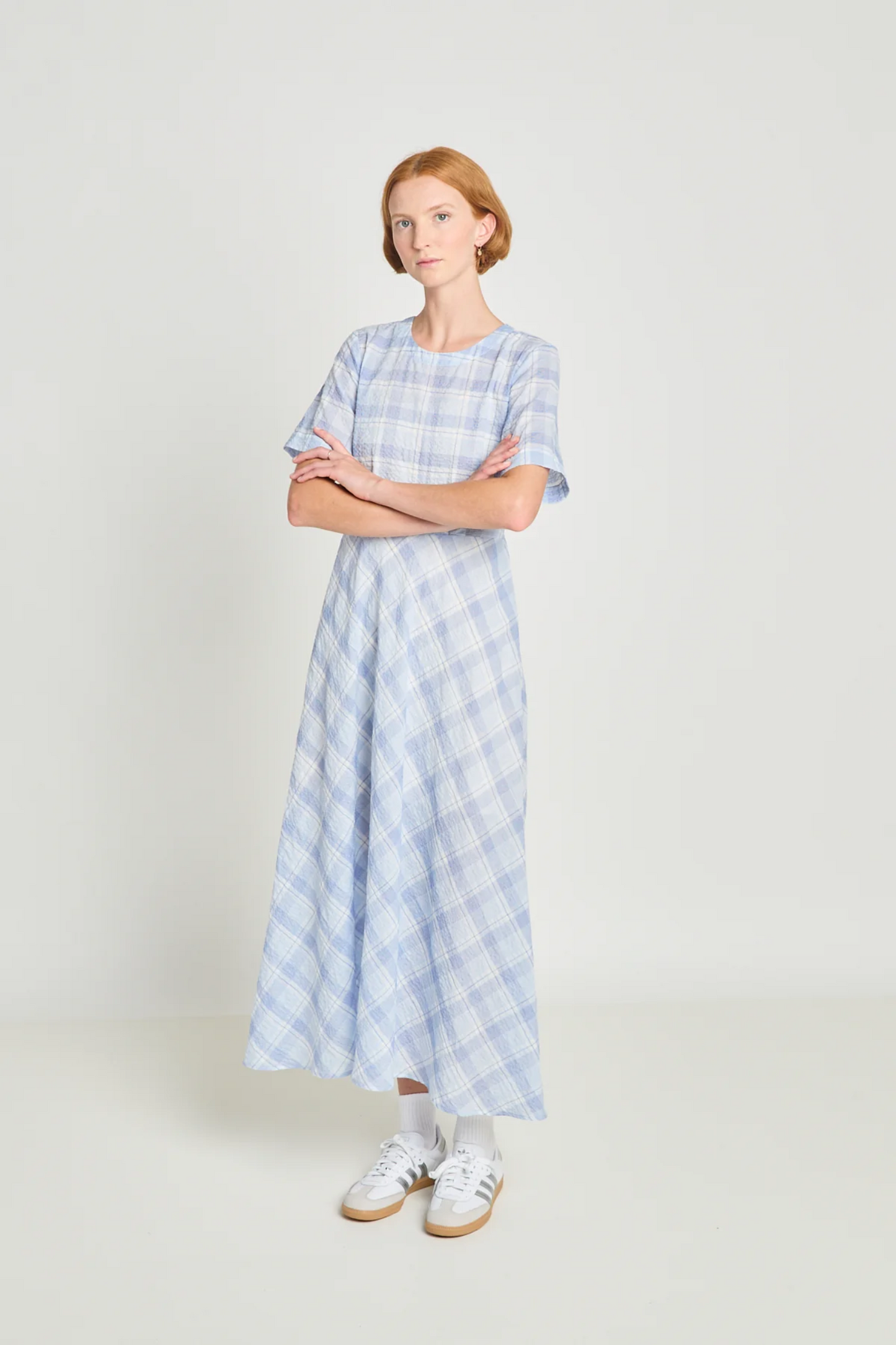 Twenty-Seven Names Balance Dress - Pale Blue Check