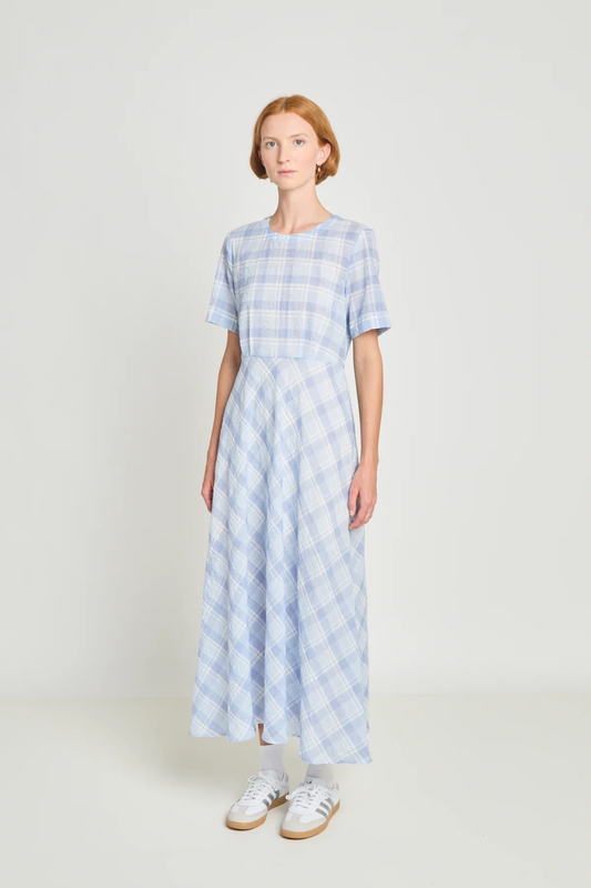 Twenty-Seven Names Balance Dress - Pale Blue Check
