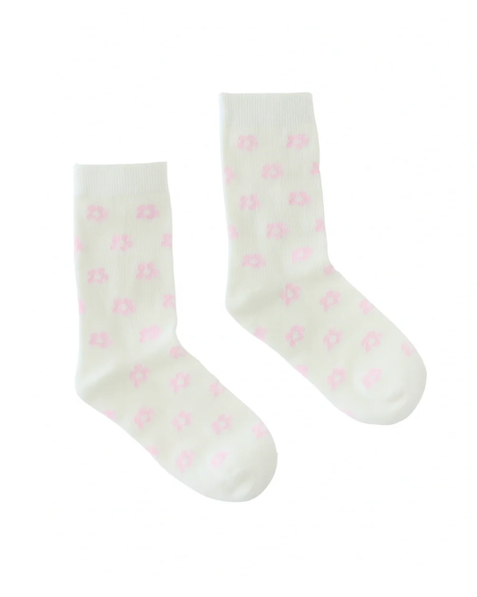 Kathryn Wilson Petal Socks - Cream/Pink