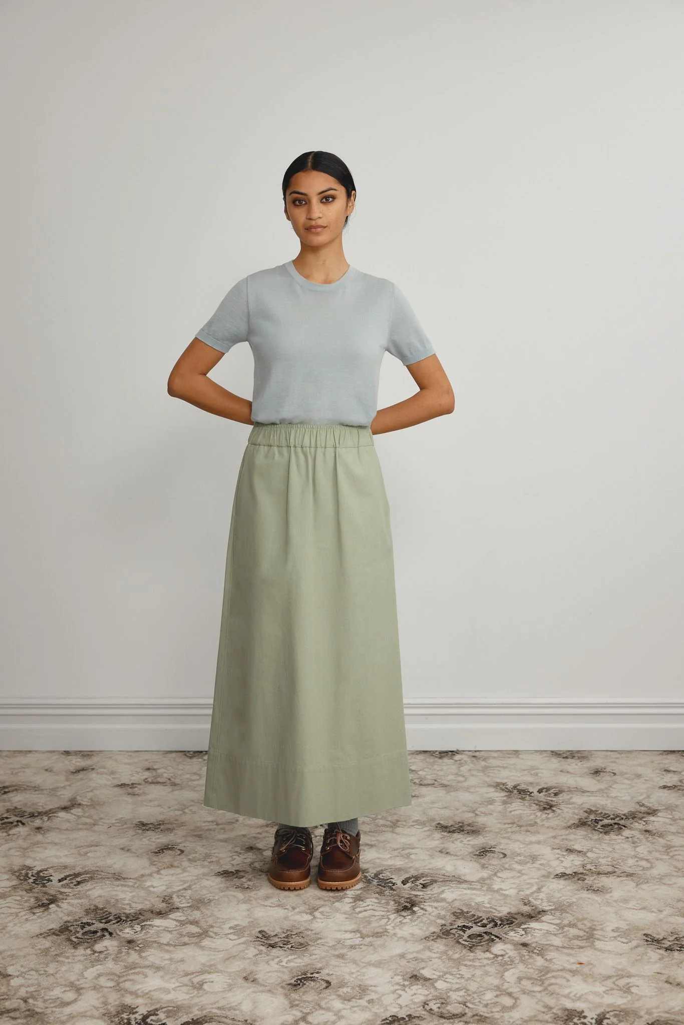 Standard Issue Cotton Broadcloth Skirt - Laurel