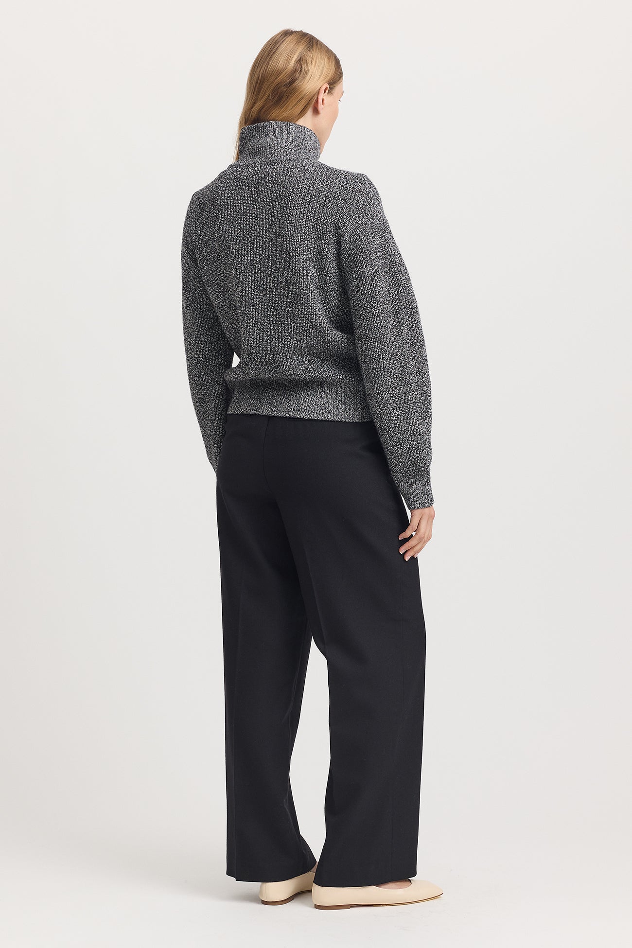 Toorallie Zip Through Rib Knit - Black & White
