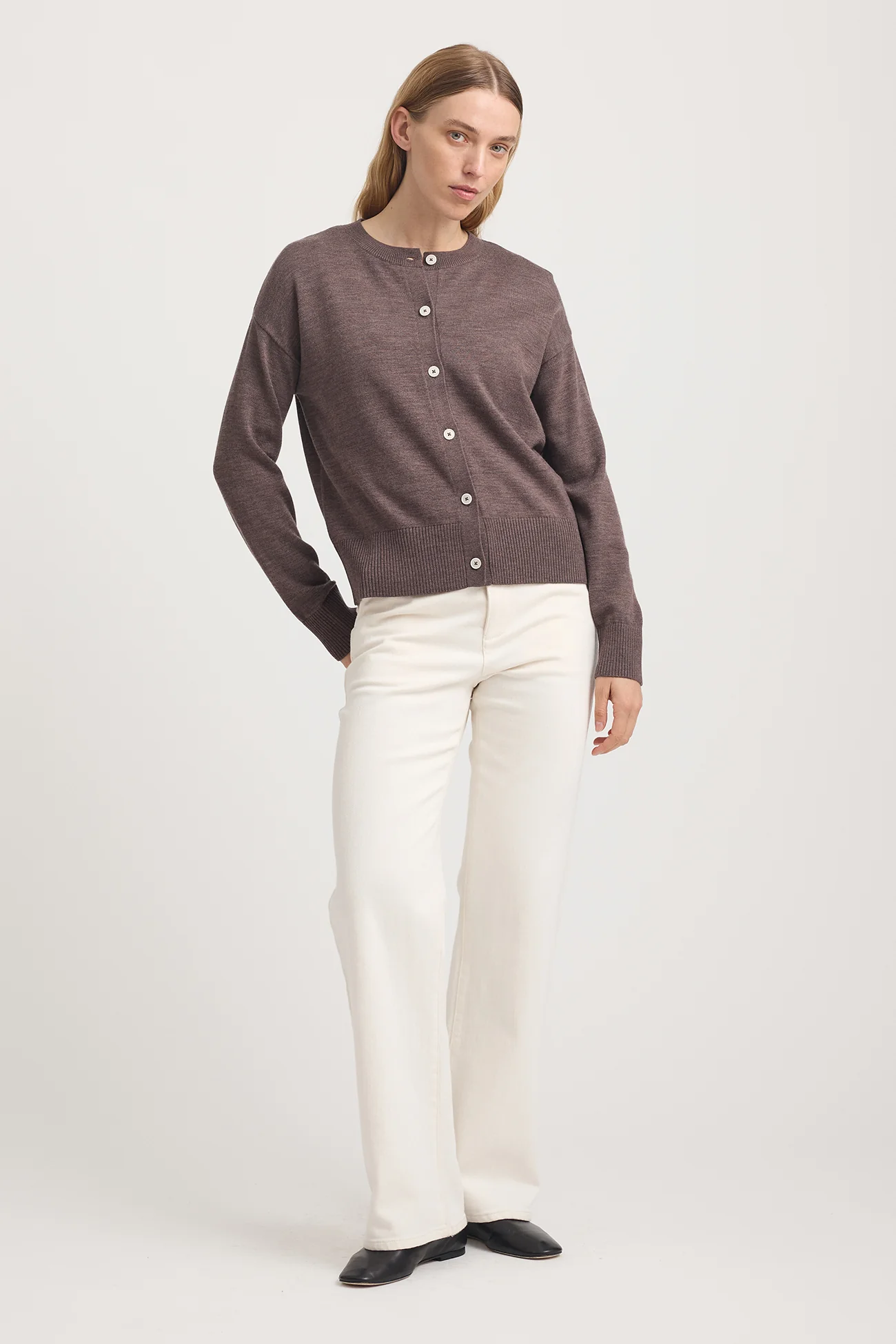 Toorallie Fine Knit Cardigan - Mocha