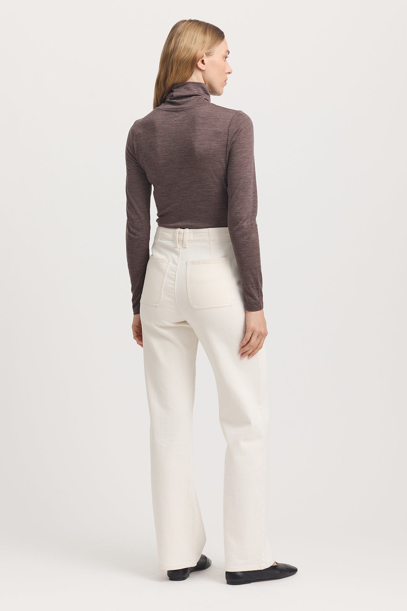 Toorallie Turtle Neck Merino Tee - Mocha