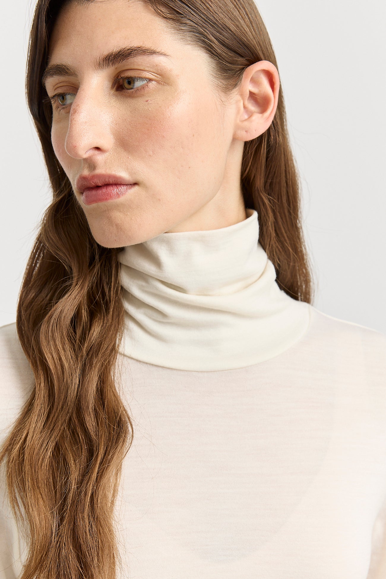 Toorallie Turtle Neck Merino Tee - Warm White