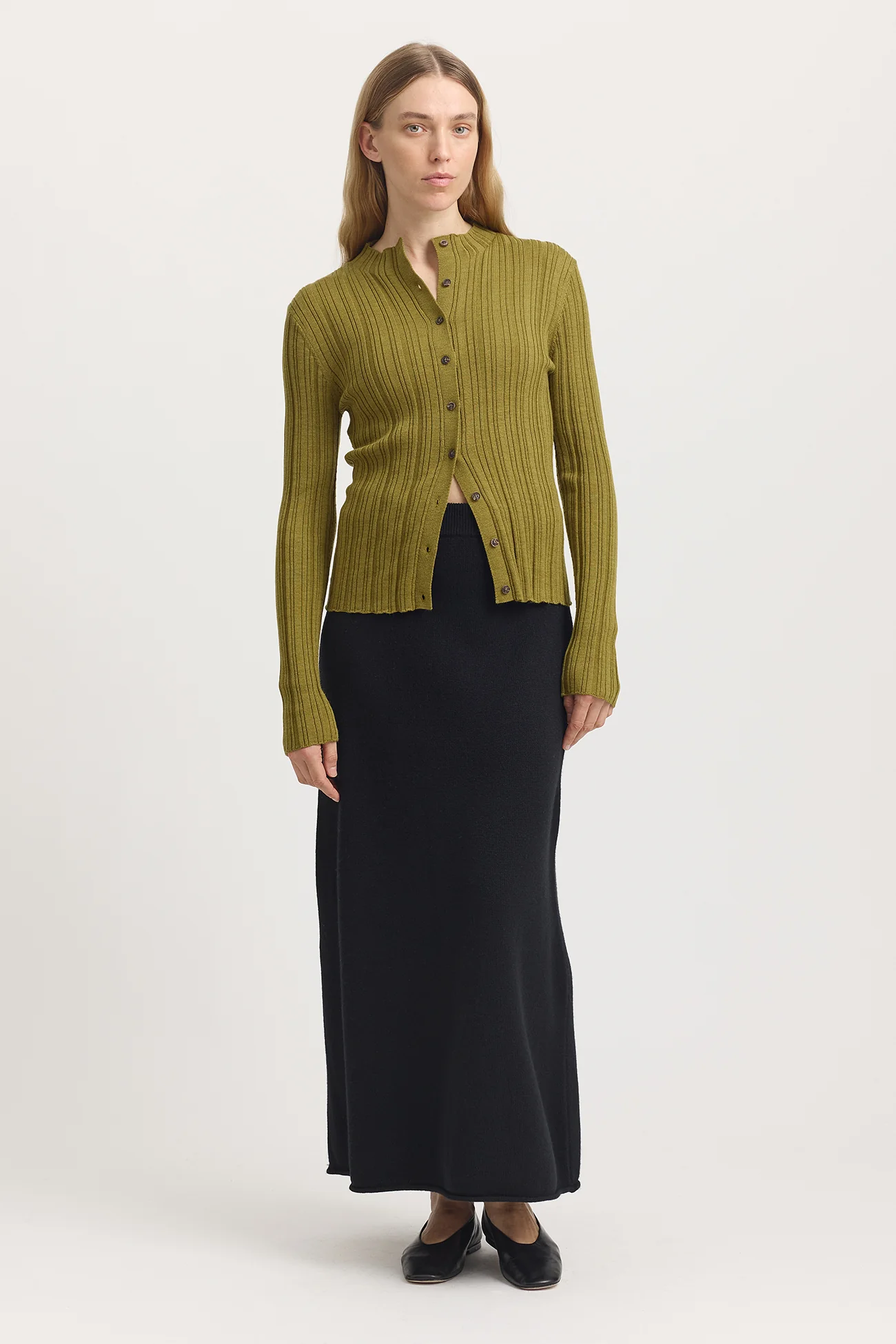 Toorallie Variegated Rib Cardigan - Cardamon