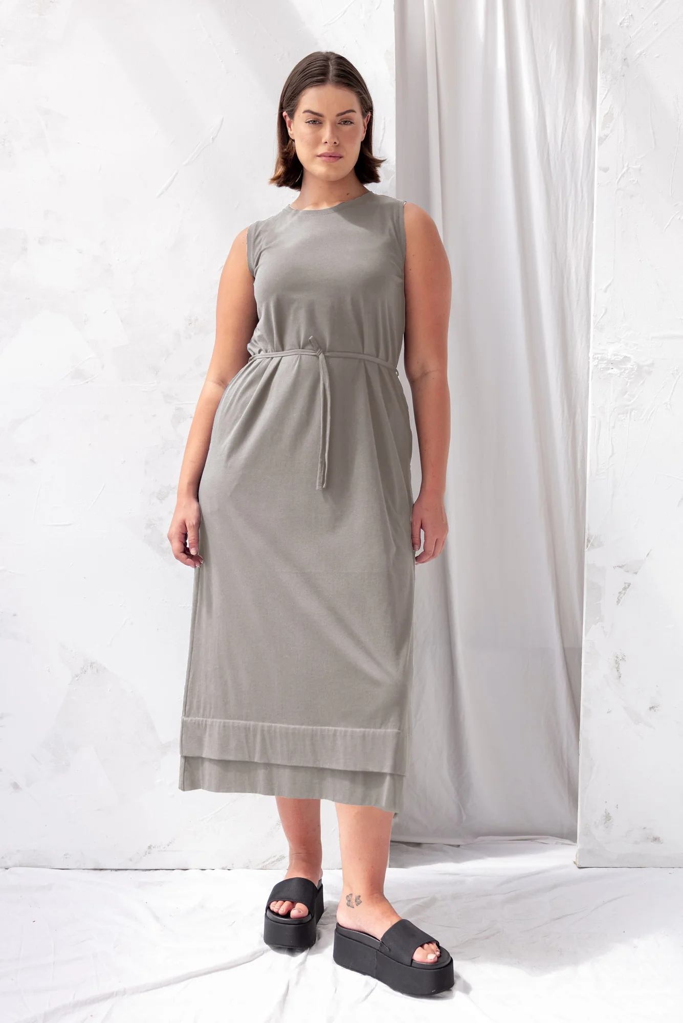 Re.Create Convoy Dress - Grey Sage