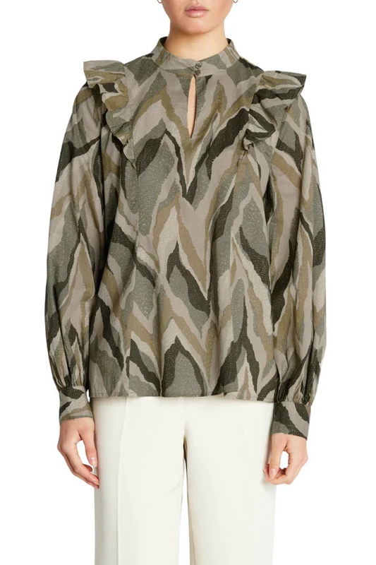 Bruuns Bazaar Aster Ziska Shirt - Green Print