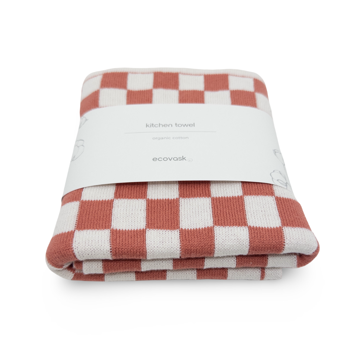 Ecovask Kitchen Towel - Coral Chequer