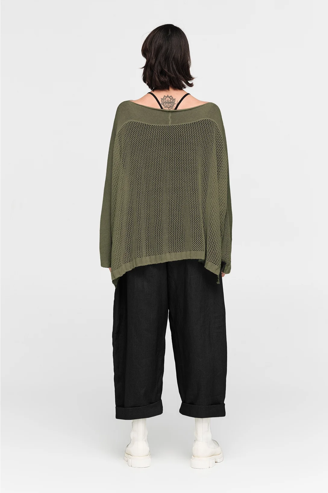 Taylor Mesh Deduct Sweater - Antique Green