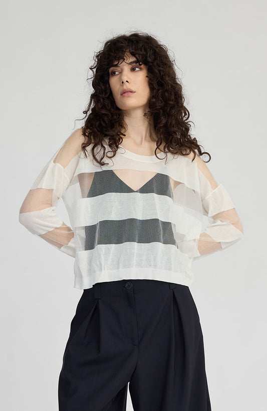 Taylor Banded Sweater - Ivory