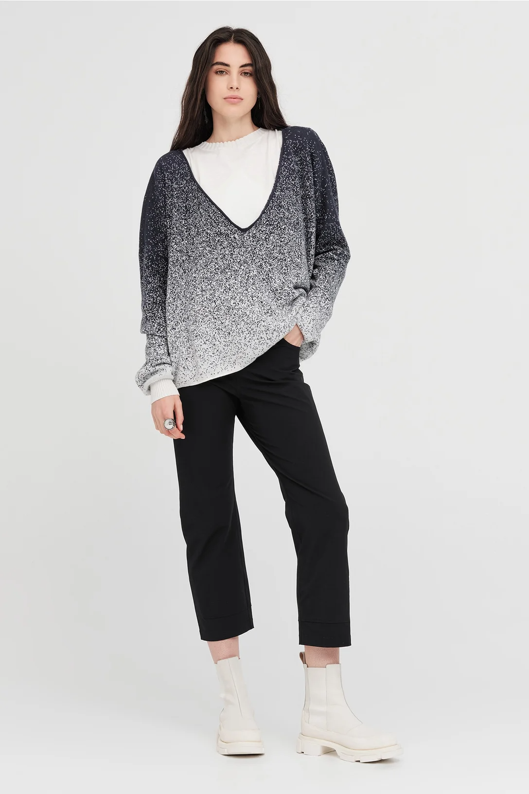Taylor Gradient Submerge Sweater - Smoke/Ivory