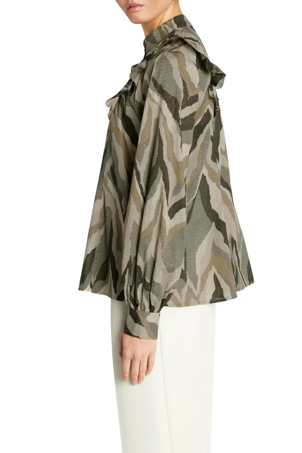 Bruuns Bazaar Aster Ziska Shirt - Green Print